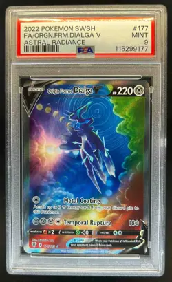 2022 Pokemon SWSH Astral Radiance Origin Forme Dialga V #177/189 PSA 9 - Image 1