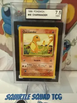 1999 POKEMON BASE SET UNLIMITED #46/102 CHARMANDER KSA 7.5 - Image 1