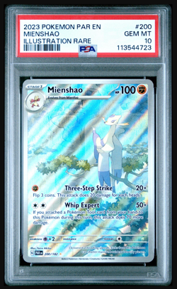 2023 POKEMON PAR EN-PARADOX RIFT ILLUSTRATION RARE #200 MIENSHAO PSA 10 - Image 1