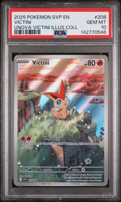 2025 POKEMON SVP EN-SV BLACK STAR PROMO #208 VICTINI PSA 10 - Image 1