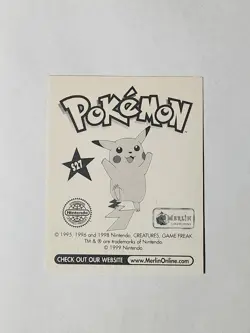 1999 Merlin Pokemon Sticker S27 Brock Foil Holo Pokemon - Image 4
