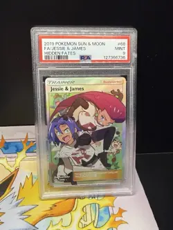 Pokemon Jesse & James Full Art Trainer PSA 9 Sun And Moon Hidden Fates 68/68 MT - Image 1