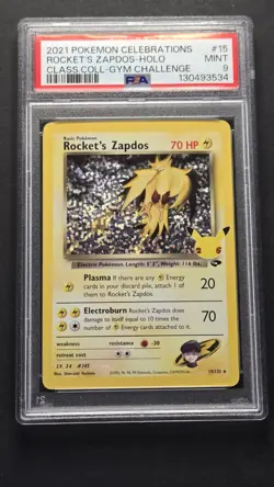 PSA 9 Rocket's Zapdos 15/132 Celebrations Collection Pokemon 2021 - Image 1