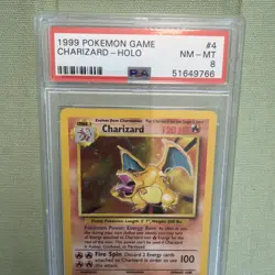 1999 Pokemon Base Set #4 Charizard Holo PSA 8 - Image 3