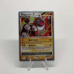 Pokemon TCG Rhyperior LV.X DP29 Diamond Pearl Black Star Holo Played - Image 1