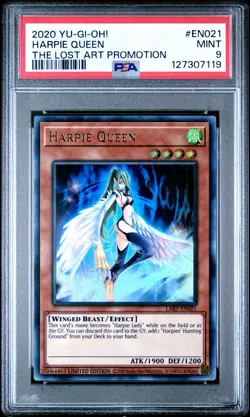 2020 YU-GI-OH! THE LOST ART PROMOTION #EN021 HARPIE QUEEN PSA 9 - Image 1