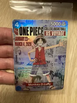 Monkey Luffy One Piece College Basketball Give Away Promo Pack Card Sealed Mint - Image 1