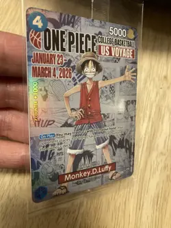 Monkey Luffy One Piece College Basketball Give Away Promo Pack Card Sealed Mint - Image 2