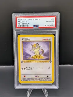 Pokemon TCG Meowth Jungle 1st Edition Common Card 56/64 1999 - Image 1