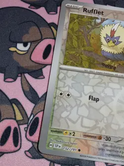 Pokemon Rufflet Error Card Surging Sparks (Miscut Misaligned Misprint) - Image 3