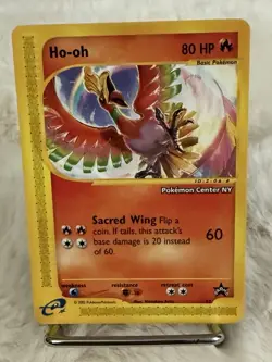 Ho-Oh # 52 WOTC Black Star PROMO "Pokemon Center NY" Stamped Card E- Reader NM - Image 1