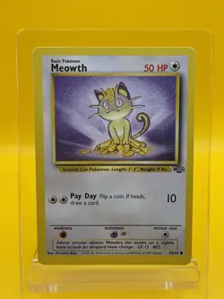 Meowth 56/64 Jungle Regular Pokemon Card 1999 MP - Image 1