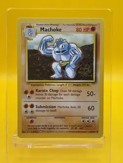 Machoke 34/102 Unlimited Vintage Pokemon Card Base Set 1999 LP - Image 1