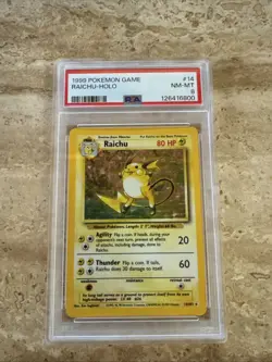 Pokemon TCG Raichu Base Set Holo Unlimited Rare Card 14/102 - Image 1