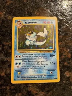 Vaporeon 12/64 Holo Rare Pokemon Card Jungle Set WOTC Used - Image 1