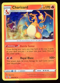 Charizard Vivid Voltage 025/185 Exclusive Cracked Ice Holo Pokemon Card C2 - Image 1