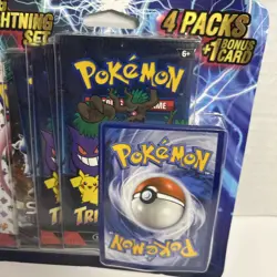 Pokemon TCG Lightning Set 4 Booster Packs and 1 Bonus Card 151, Guardian, risin - Image 3