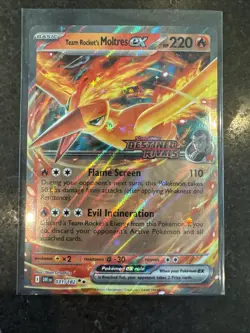 Pokemon TCG Team Rockets Moltres EX Holo Rare Card 31/182 NM Condition - Image 1
