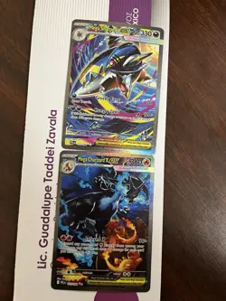 Pokemon Mega Sharpedo EX & Mega Charizard X EX Holo Mega Evolution Card Lot - Image 1