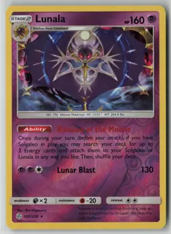Lunala 102/236 Pokemon Cosmic Eclipse Reverse Holo Near Mint (NM) 1 - Image 1