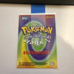 Pokemon Movie Card Dragonite #149 E12 of 12 | Topps 1999 Blue Logo LP - Image 2