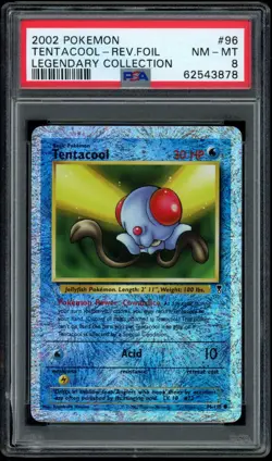 Pokemon Legendary Collection Reverse Holo Foil Tentacool 96/110 PSA 8 - Image 1