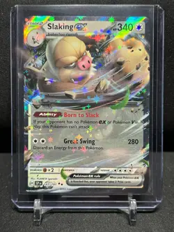 Slaking ex 147/191 Double Rare Holo Pokemon 2024 Surging Sparks NM - Image 1