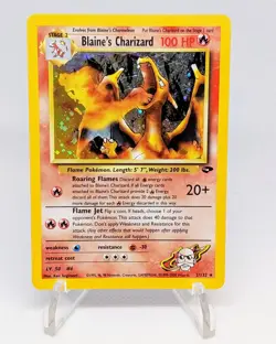 Blaine's Charizard Gym Challenge 002/132 Holo with Energy Error Pokemon - Image 1