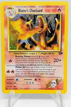 Blaine's Charizard Gym Challenge 002/132 Holo with Energy Error Pokemon - Image 2