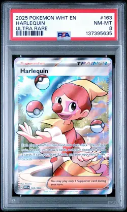 Pokemon White Flare Harlequin 163/086 Ultra Rare Holo PSA 8 - Image 1