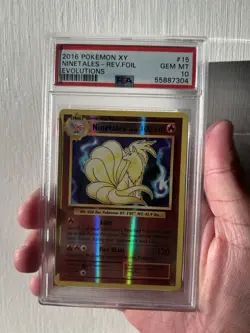 2016 POKEMON XY EVOLUTIONS #15 NINETALES-REVERSE FOIL PSA 10 - Image 1