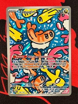 Pokemon TCG Tatsugiri 186/167 Twilight Masquerade Illustration Rare Full Art NM - Image 1