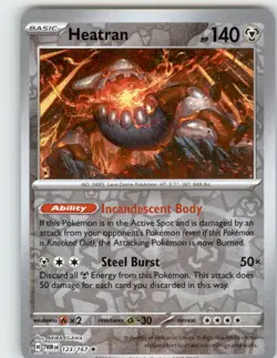Pokemon Heatran Rare Reverse Holo TWM 123/167 NM - Image 1