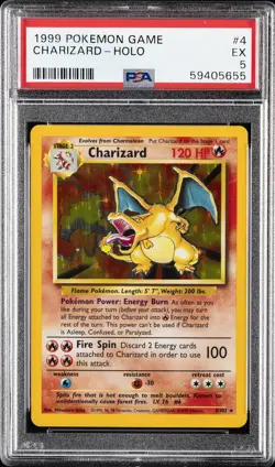 1999 POKEMON GAME #4 CHARIZARD-HOLO PSA 5 - Image 1