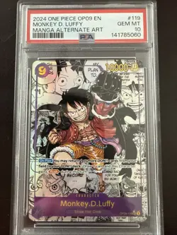 2024 One Piece OP09 Monkey D. Luffy Manga Alt Art PSA 10 💎 ENGLISH NEW CERT - Image 1
