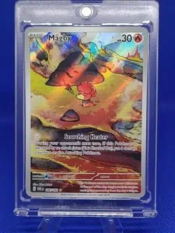 🔥Magby 186/182 Paradox Rift Holo Illustration Rare Pokemon TCG Card Near Mint - Image 1
