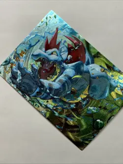 Feraligatr Gator Pokemon 160 Foil Holo Card Anime Rare Full Art Arcade Pokedex - Image 4