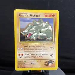 Brock's Rhyhorn - 22/132 - Pokemon Gym Heroes Unlimited Rare Card WOTC MP - Image 1