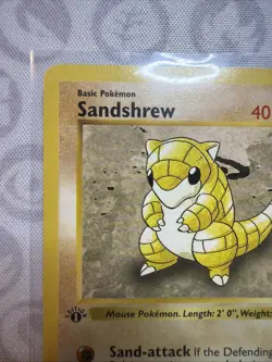 LP/MP Pokemon Card - Sandshrew 1st Edition Base Set (Shadowless) 62/102 Common - Image 3