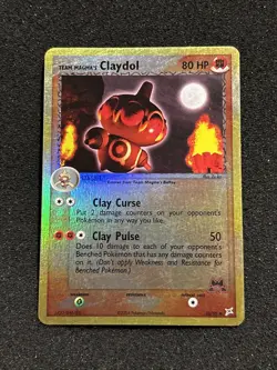 Team Magma’s Claydol 33/95 EX vs Team Aqua Reverse Holo Pokemon Card LP - Image 1