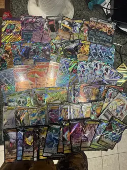 LOT OF 105 POKEMON CARDS OF EX, VSTAR, V NM PACK FRESH COMES WITH CASE - Image 1