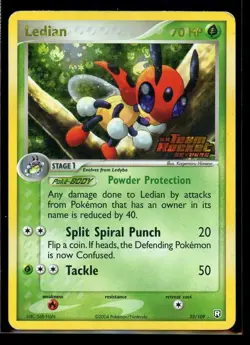 2004 EX - Team Rocket Returns Ledian Reverse Holo Rare Stamped #23 Pokemon Card - Image 1