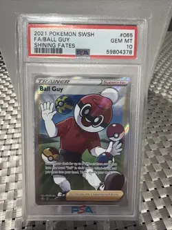 2021 Pokemon Ball Guy (Full Art) 065/072 Shining Fates Holo PSA 10 GEM MINT - Image 1