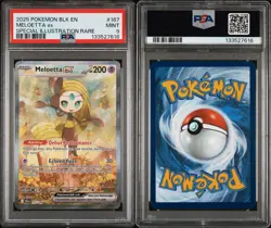 2025 POKEMON BLK EN-BLACK BOLT SPECIAL ILLUSTRATION RARE #167 MELOETTA EX PSA 9 - Image 3