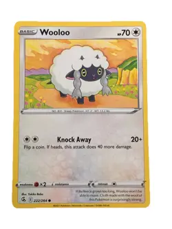 New: 2021 Pokemon TCG Wooloo 222 Swsh08: Fusion Strike Regular Common - Image 1