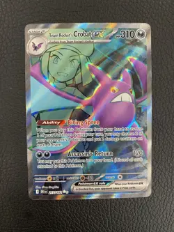 Pokemon TCG Team Rockets Crobat EX Destined Rivals #217/182 Sir NM Ultra Rare - Image 1