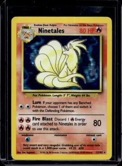 1999 Pokemon Unlimited Ninetales Rare Holo #12/102 - Image 1