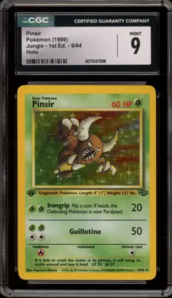 Pokemon Pinsir Jungle 1st Edition Holo Rare #9 CGC 9 Mint - Image 1