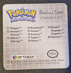 Artbox 1999 Pokemon Action Flipz Square Series One 80 Mewtwo #150 Rare - Image 2