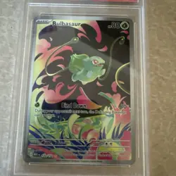 2025 POKEMON MEG EN-MEGA EVOLUTION ILLUSTRATION RARE #133 BULBASAUR PSA 10 - Image 3